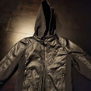 Kids biker style leather-look jacket